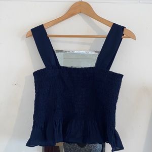 NWT - Cropped & smocked peplum tank - Uniqlo